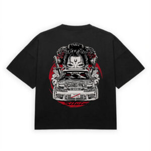 JDM Samurai Car Graphic T-Shirt-black