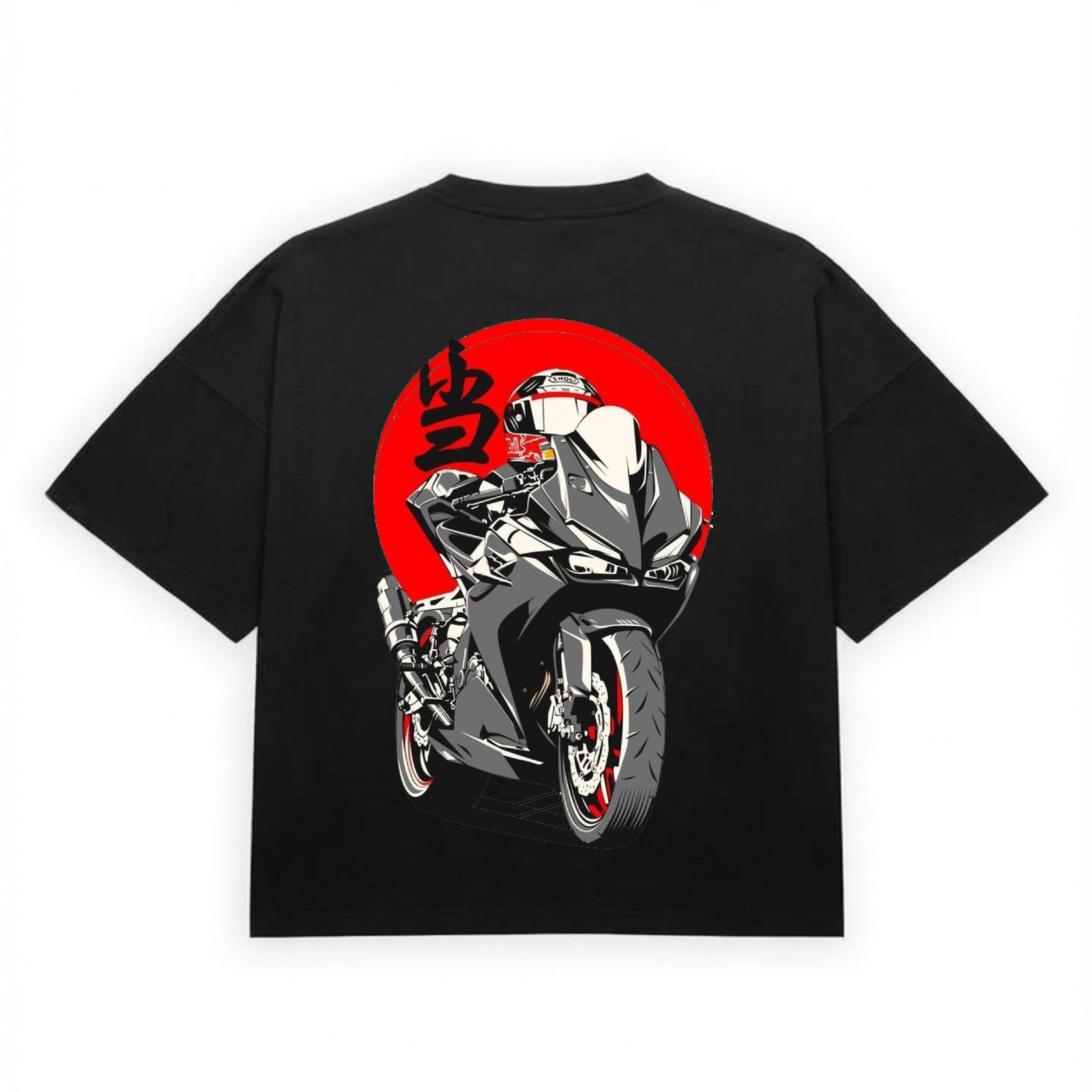 Motorcycle Racing Streetwear Graphic T-Shirt-black