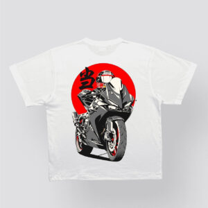 Motorcycle Racing Streetwear Graphic T-Shirt-white